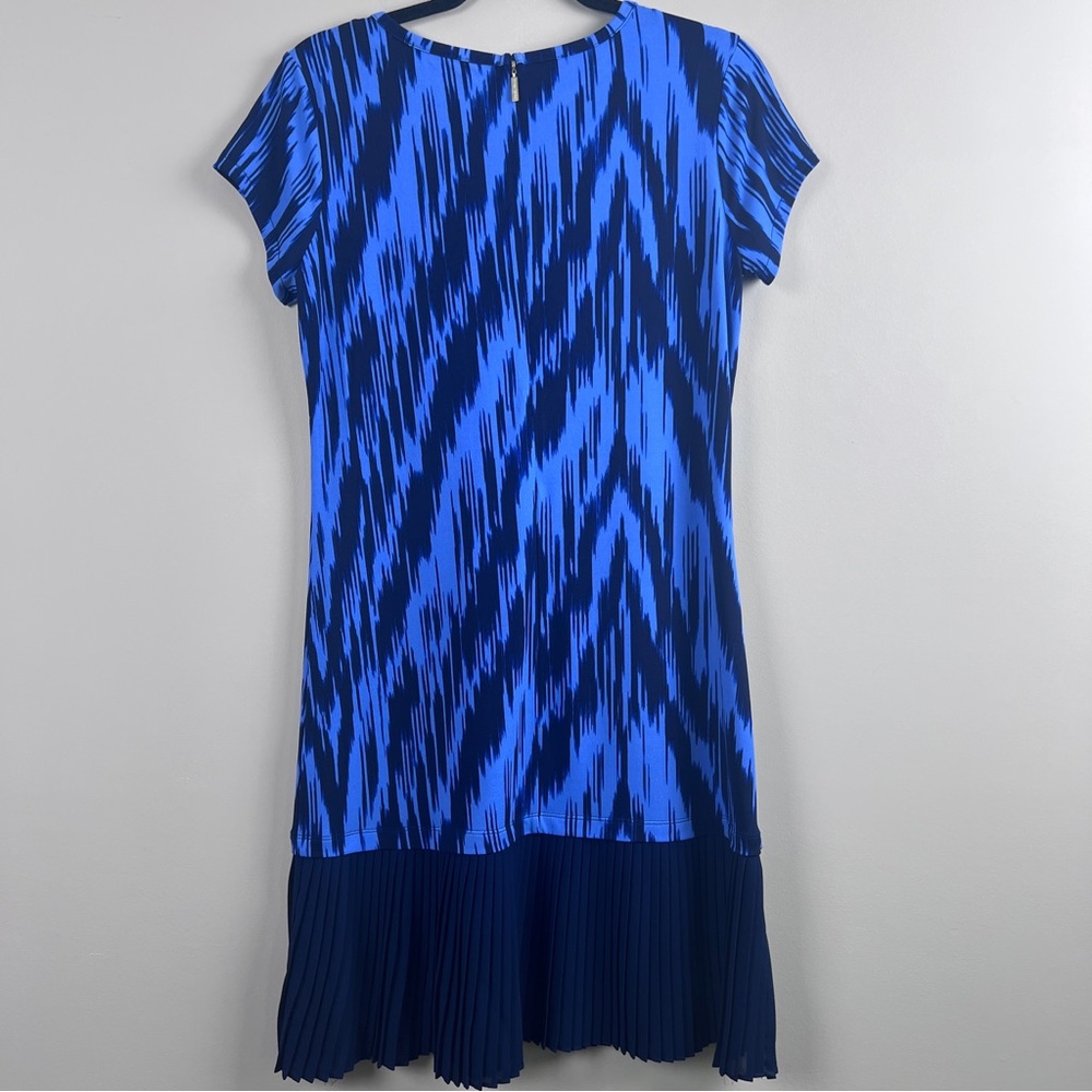 Michael Kors NWT Blue Black Patterned pleated Dress women’s small - Picture 6 of 8